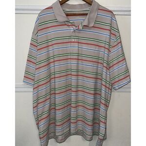 Saddlebred‎ Men's 4X Brown Multicolor Stripes Short Sleeve Shirt